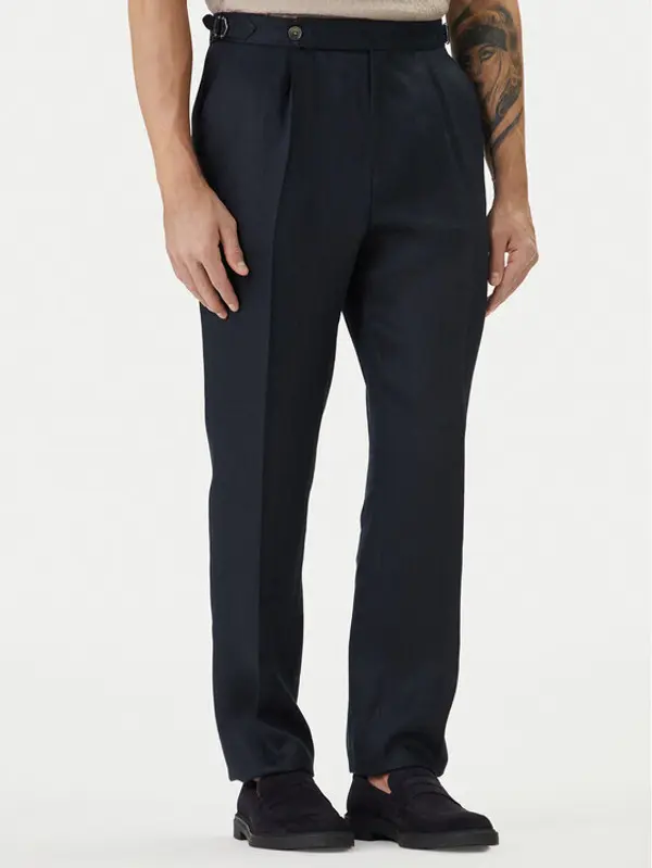 Boss BOSS Hlače H-Perino 50563231 Tamnoplava Relaxed Fit