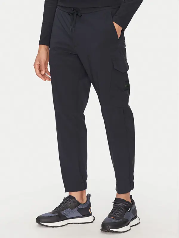 Boss BOSS Hlače T_Urbanex-CargoLight 50508339 Tamnoplava Tapered Fit
