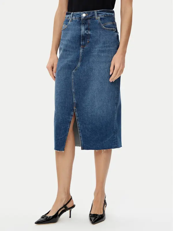 Boss BOSS Jeans suknja midi 50512588 Plava Slim Fit