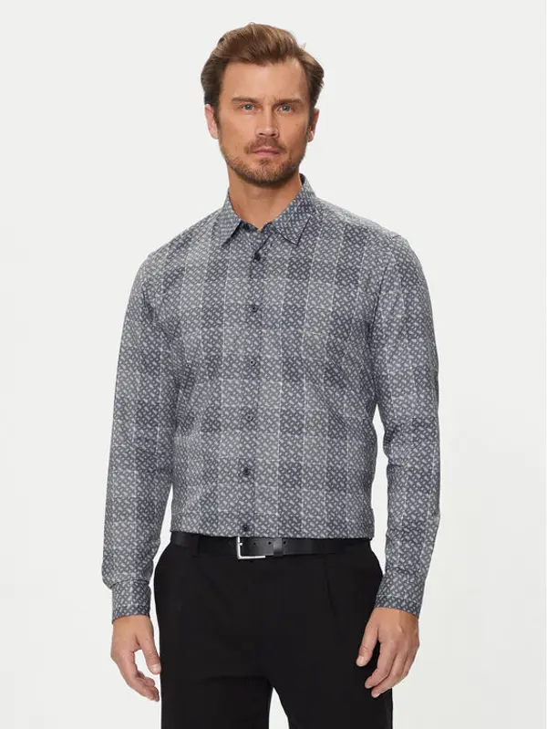 Boss Boss Košulja Liam 50521641 Siva Regular Fit