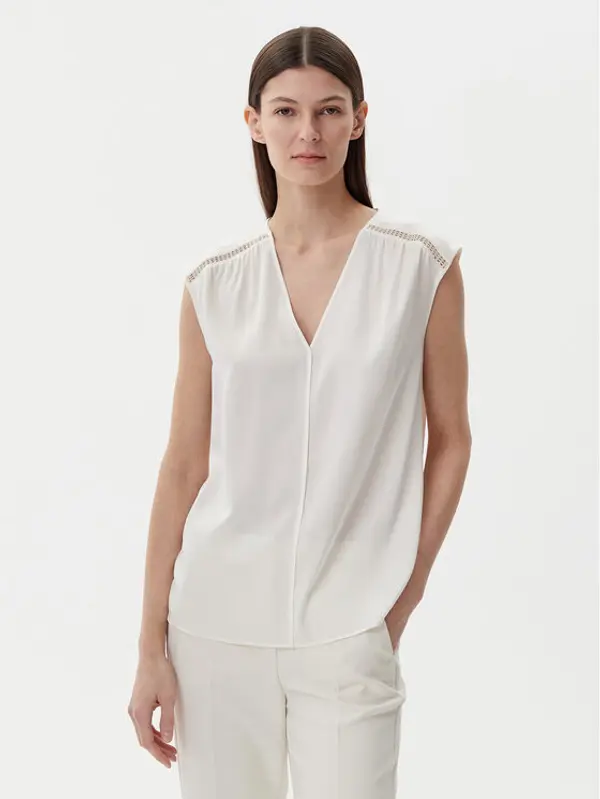 Boss BOSS Majica Binadi 50540616 Bijela Relaxed Fit