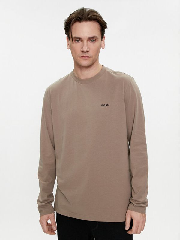 Boss Boss Majica dugih rukava 50506365 Smeđa Regular Fit