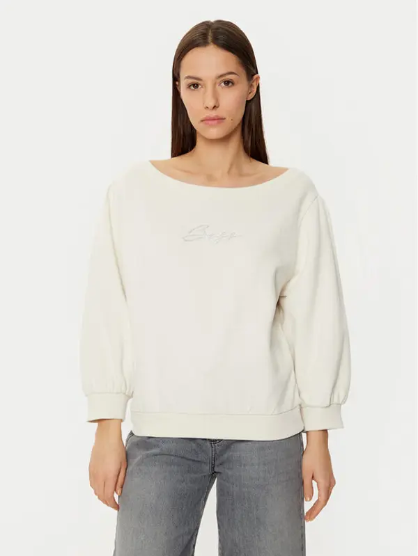 Boss BOSS Majica dugih rukava 50538987 Bijela Relaxed Fit