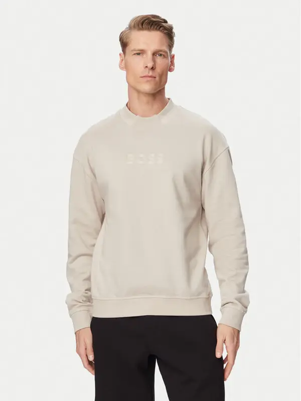 Boss BOSS Majica dugih rukava 50561510 Bež Regular Fit