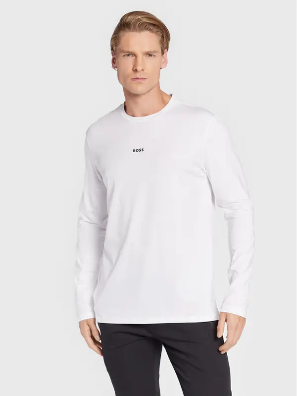 Boss Boss Majica dugih rukava TChark 50473286 Bijela Regular Fit