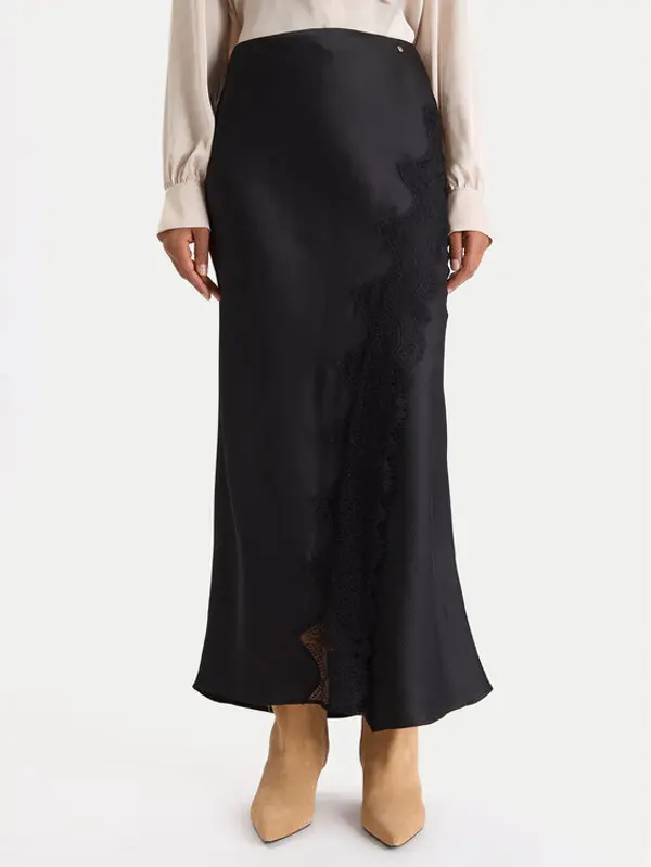 Boss BOSS Maxi suknja C_Vlace 50548389 Crna Slim Fit
