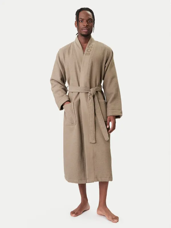 Boss BOSS Ogrtač Waffle Kimono 50469787 Smeđa