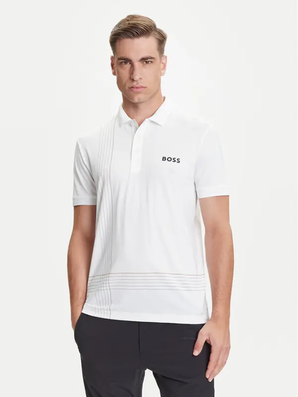 Boss BOSS Polo Check 50545692 Bijela Slim Fit