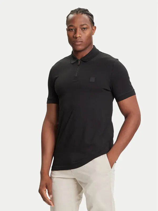 Boss BOSS Polo Passerzip 50537507 Crna Slim Fit