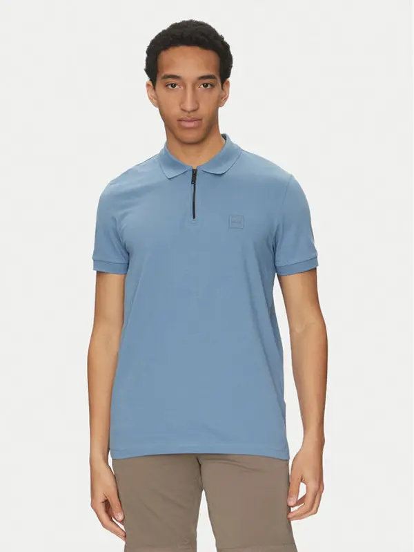 Boss BOSS Polo Passerzip 50537507 Svijetloplava Slim Fit