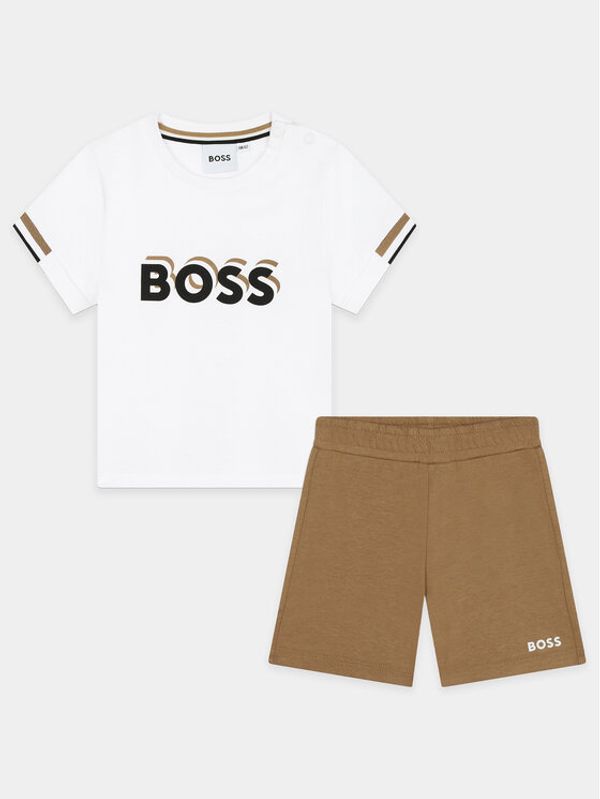 Boss Boss Set majica i hlače J50624 S Bež Regular Fit