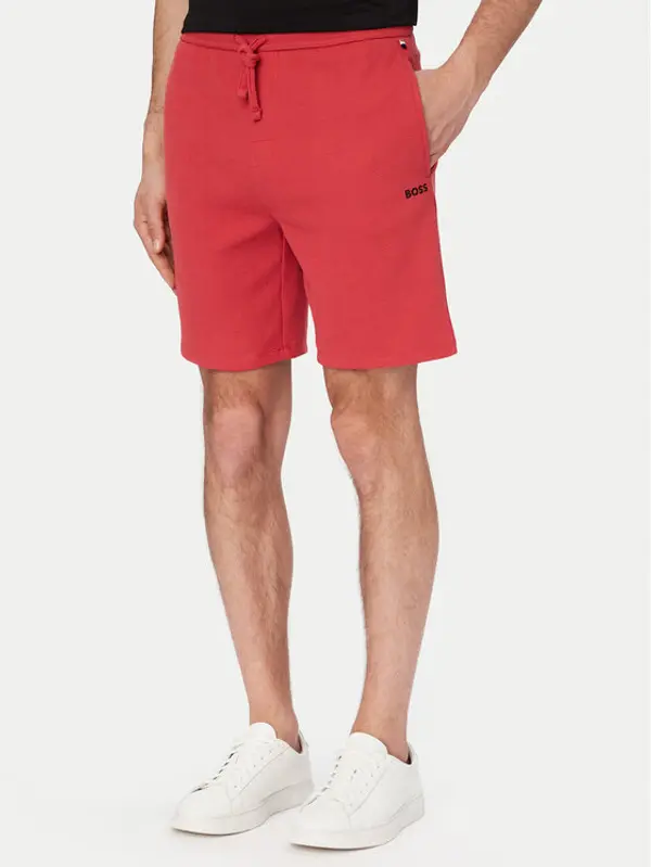 Boss BOSS Sportske kratke hlače Waffle 50535884 Crvena Regular Fit