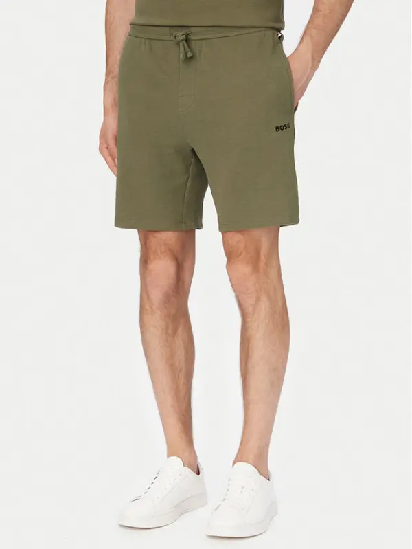 Boss BOSS Sportske kratke hlače Waffle 50535884 Zelena Regular Fit