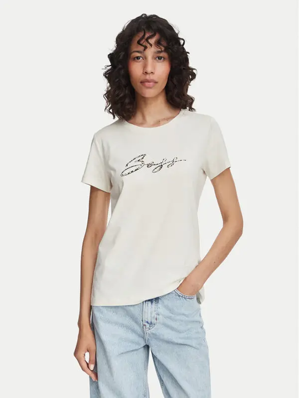 Boss BOSS T-shirt C_Elove_5 50566827 Bež Slim Fit