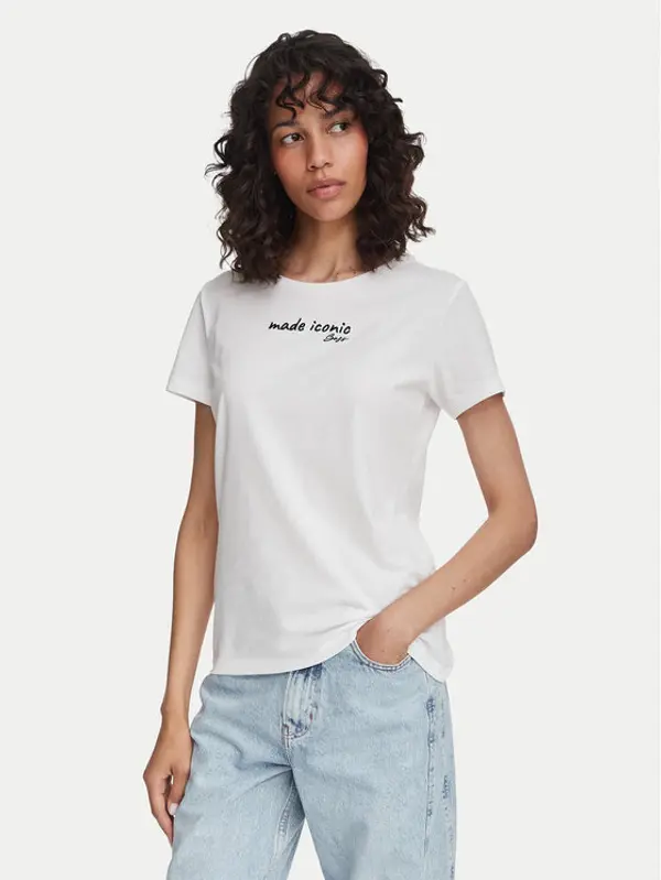Boss BOSS T-shirt C_Elove_5 50566827 Krem Slim Fit