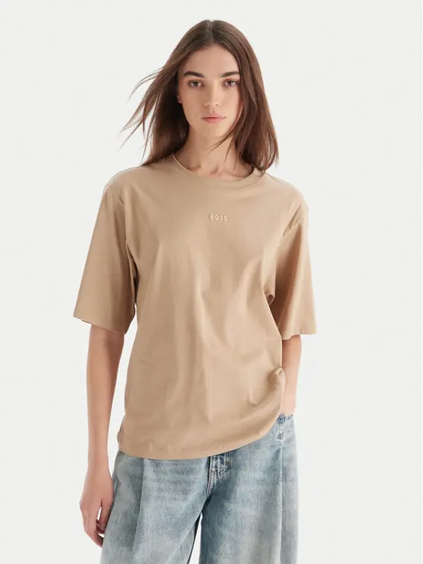 Boss BOSS T-shirt C_Enis 50523256 Bež Oversize
