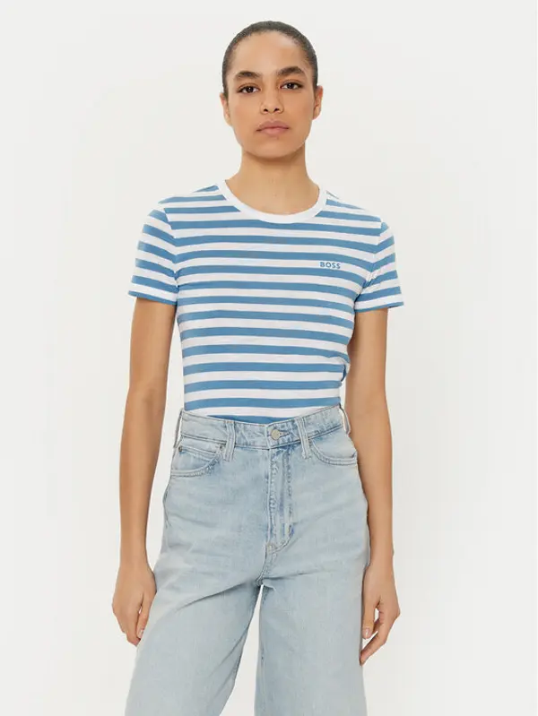 Boss BOSS T-shirt C_Esla_Striped 50504192 Plava Regular Fit