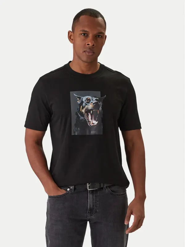 Boss BOSS T-shirt Dobermann 50558965 Crna Regular Fit