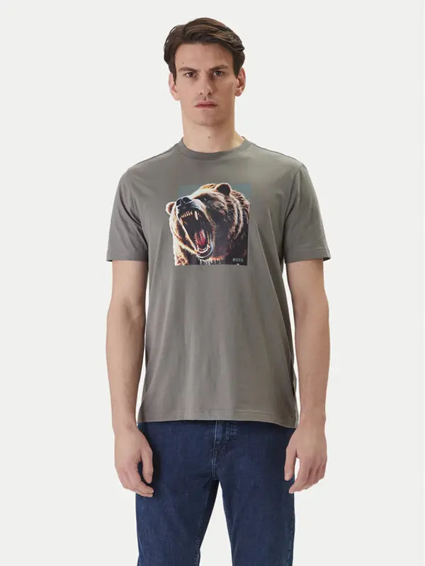 Boss BOSS T-shirt Dobermann 50558965 Siva Regular Fit