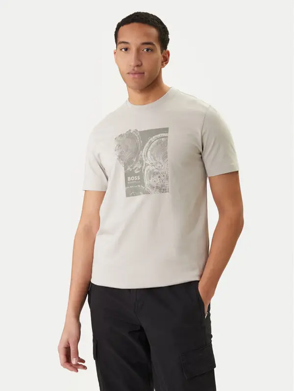 Boss BOSS T-shirt Imprint 50556007 Bež Regular Fit