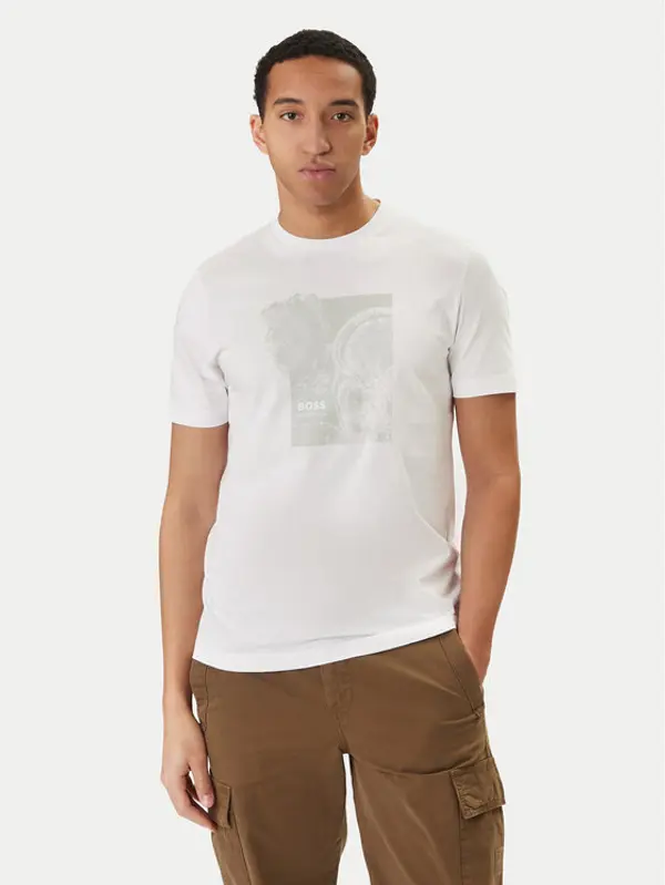 Boss BOSS T-shirt Imprint 50556007 Bijela Regular Fit
