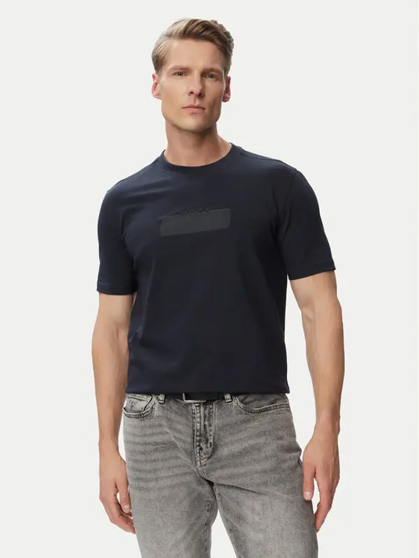 Boss BOSS T-shirt Logo Tape 50566606 Tamnoplava Regular Fit