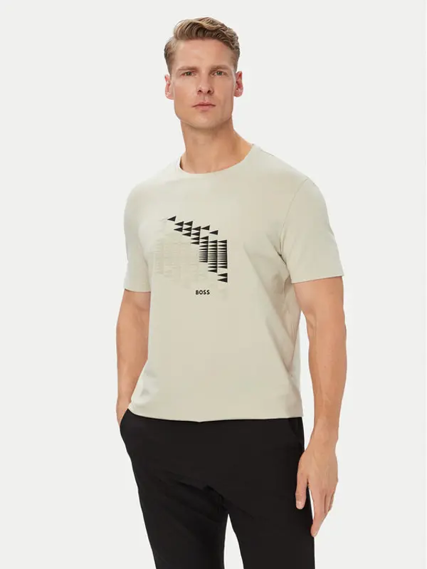 Boss BOSS T-shirt Network Flag 50566853 Bež Regular Fit