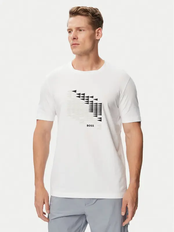 Boss BOSS T-shirt Network Flag 50566853 Bijela Regular Fit