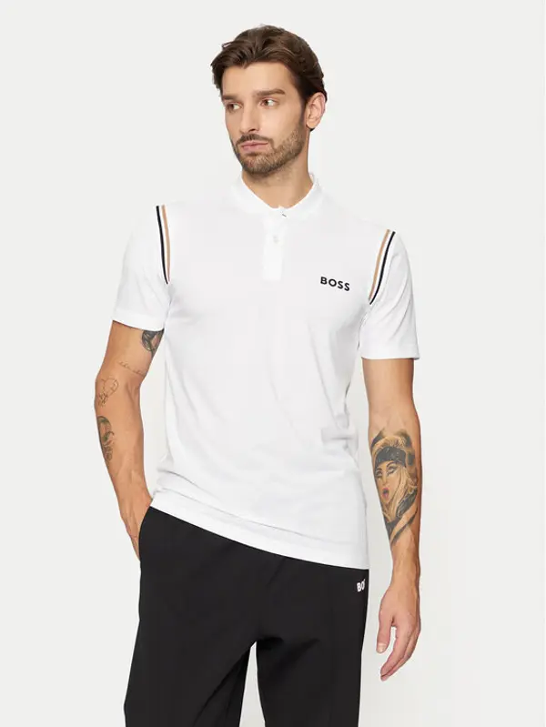 Boss Boss T-shirt Pariq 50534347 Bijela Slim Fit