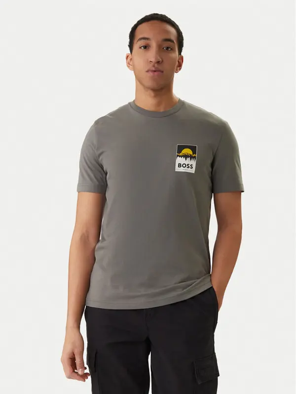 Boss BOSS T-shirt Plain 50556023 Siva Regular Fit