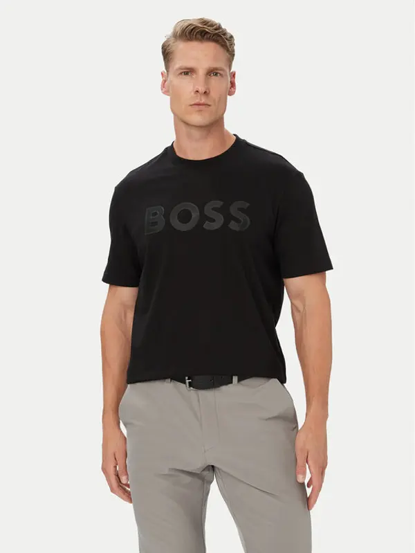 Boss BOSS T-shirt Structure Logo 50566883 Crna Regular Fit