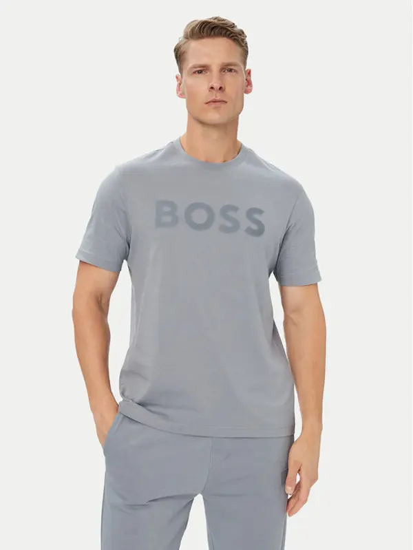 Boss BOSS T-shirt Structure Logo 50566883 Siva Regular Fit