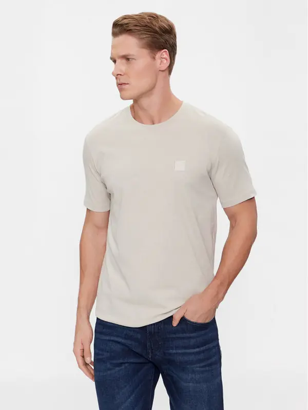 Boss Boss T-shirt Tales 50508584 Bež Relaxed Fit