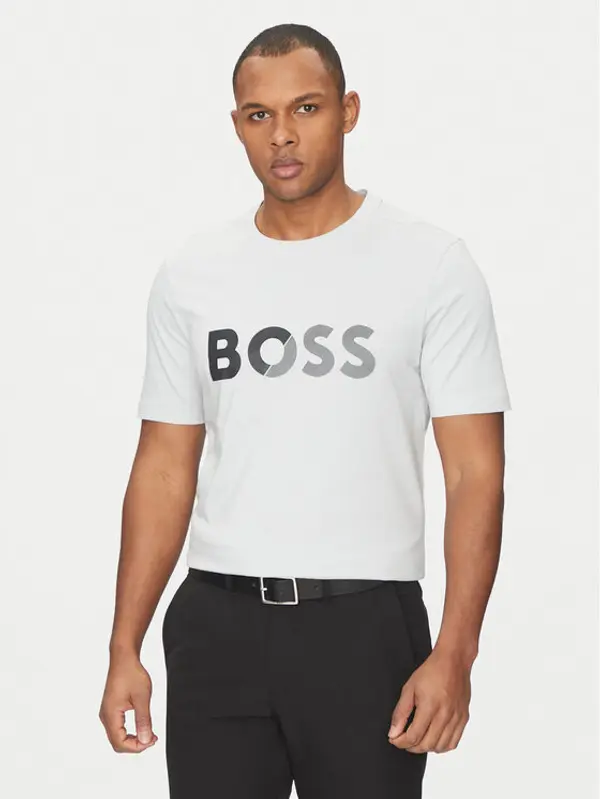 Boss BOSS T-shirt Tape Logo 50530990 Siva Regular Fit