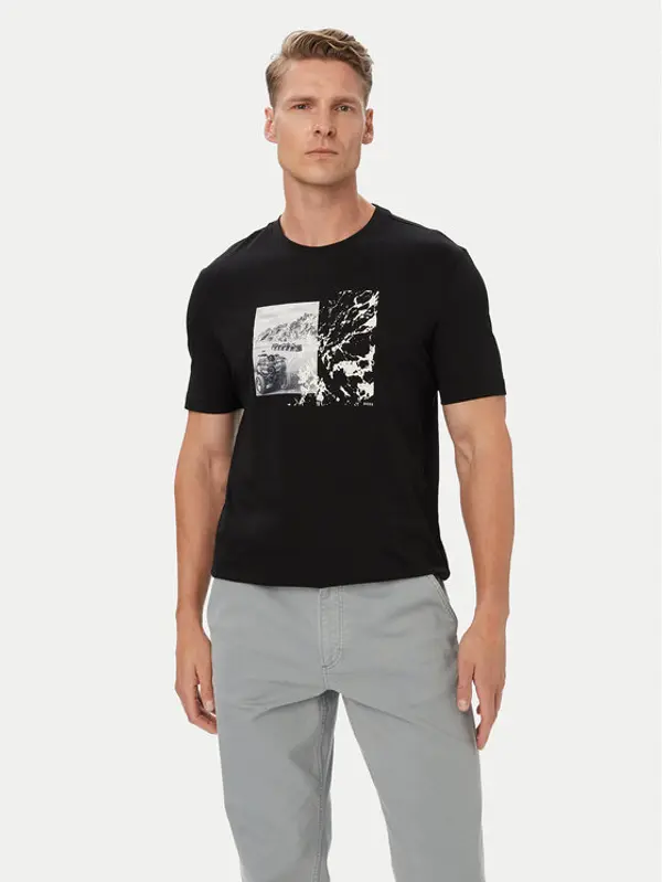 Boss BOSS T-shirt Te Motors 50566627 Crna Regular Fit