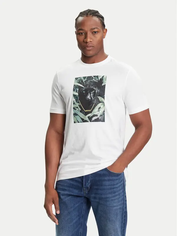 Boss BOSS T-shirt Te_Animali 50546362 Bijela Regular Fit