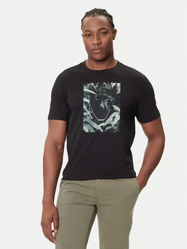 Boss BOSS T-shirt Te_Animali 50546362 Crna Regular Fit
