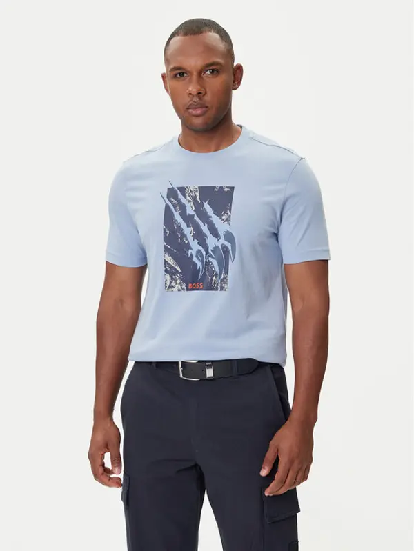 Boss BOSS T-shirt Te_Animali 50546362 Tamnoplava Regular Fit
