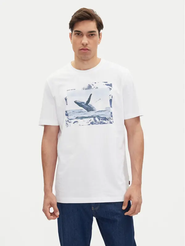 Boss BOSS T-shirt Te_Dunetrace 50539187 Bijela Regular Fit