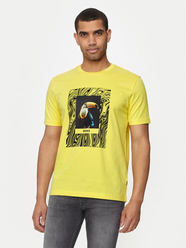 Boss Boss T-shirt Te_Tucan 50516012 Žuta Regular Fit