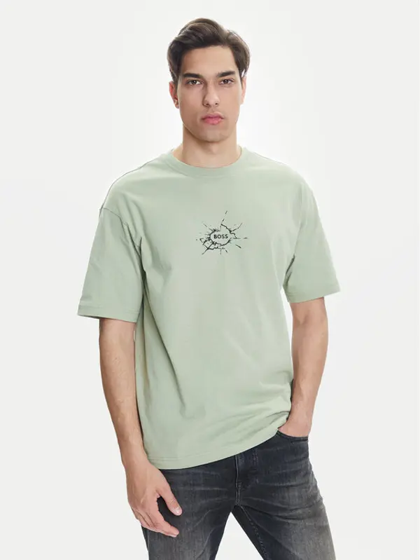 Boss BOSS T-shirt Te_Voyage 50546370 Zelena Relaxed Fit