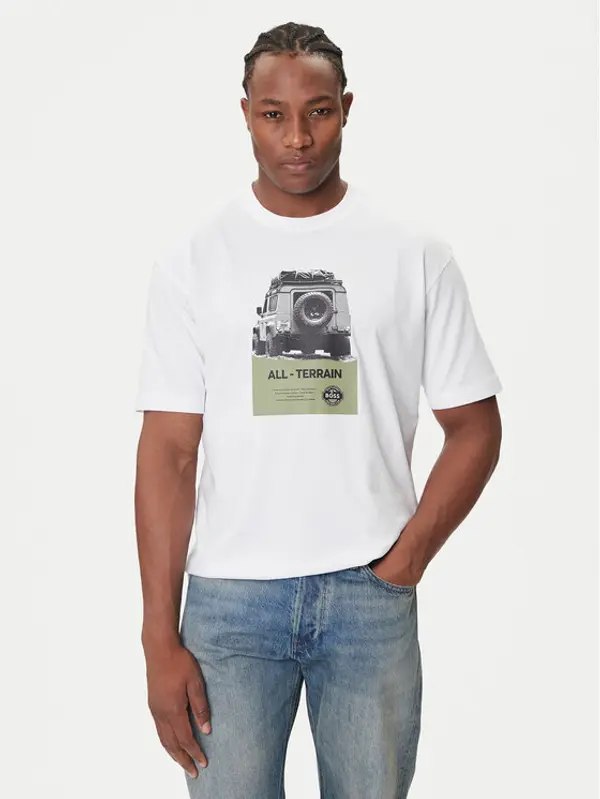 Boss BOSS T-shirt Te_Wagon 50546958 Bijela Relaxed Fit