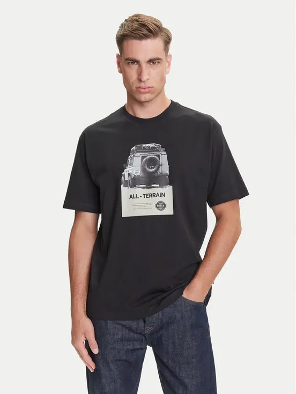 Boss BOSS T-shirt Te_Wagon 50546958 Crna Relaxed Fit