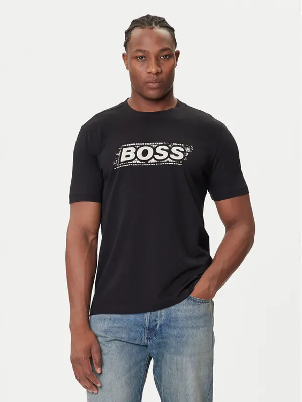 Boss BOSS T-shirt Te_Wheel 50546381 Crna Regular Fit