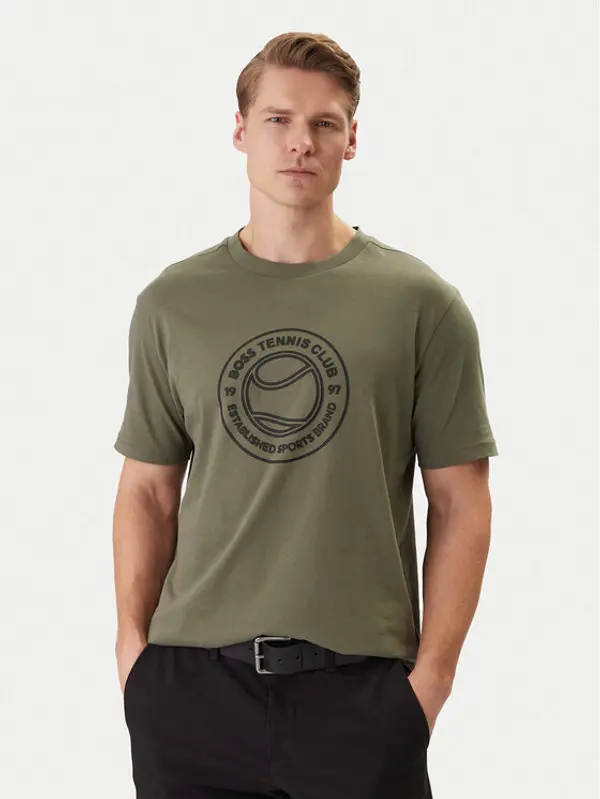 Boss BOSS T-shirt Ts_Join Logo 50553648 Kaki Regular Fit