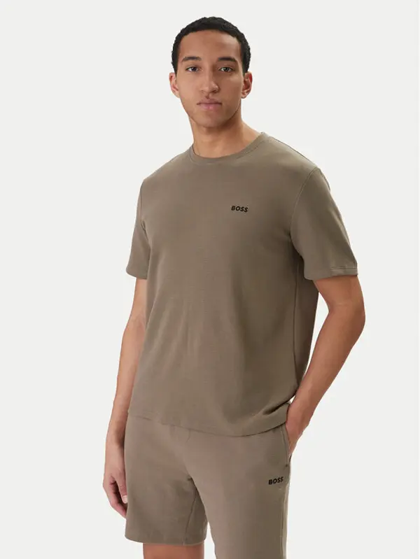 Boss BOSS T-shirt Waffle 50535891 Smeđa Regular Fit