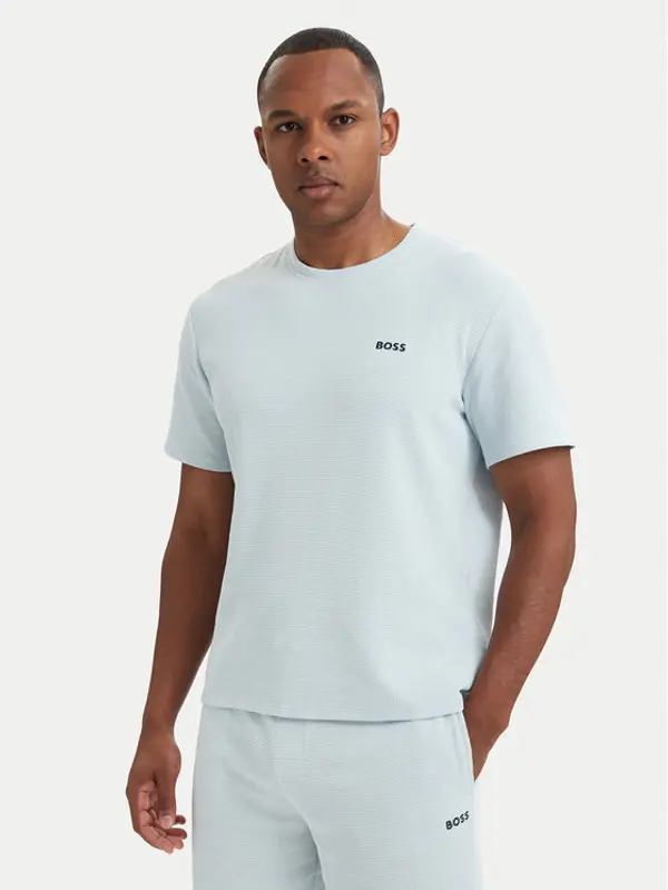 Boss BOSS T-shirt Waffle 50535891 Svijetlo plava Regular Fit