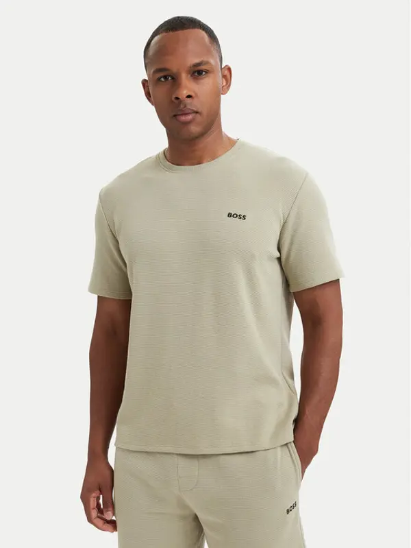 Boss BOSS T-shirt Waffle 50535891 Svijetlo zelena Regular Fit