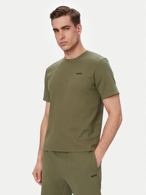 Boss BOSS T-shirt Waffle 50535891 Svijetlo zelena Regular Fit