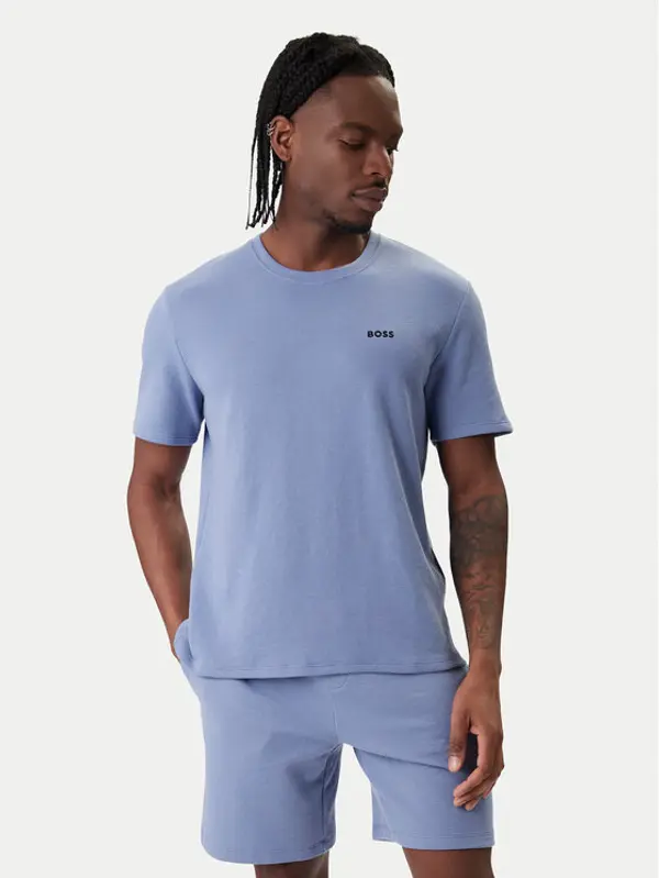 Boss BOSS T-shirt Waffle 50535891 Svijetloplava Regular Fit